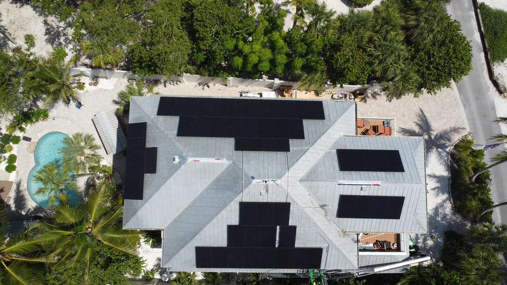 Completed solar panel installation on a Manasota Key home by S7 Solar