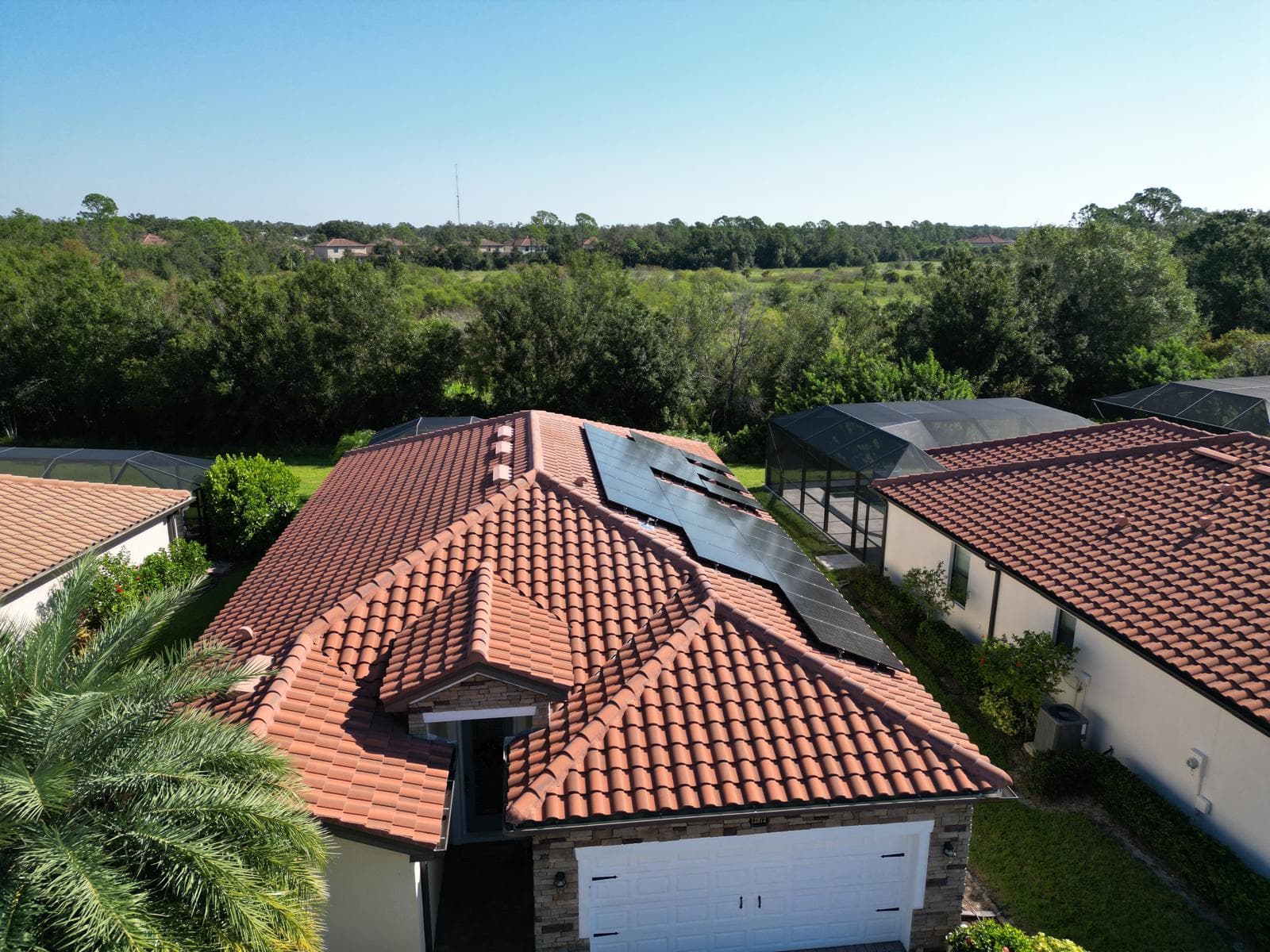 Solar panels mounted on a Southwest Florida roof by S7 Solar